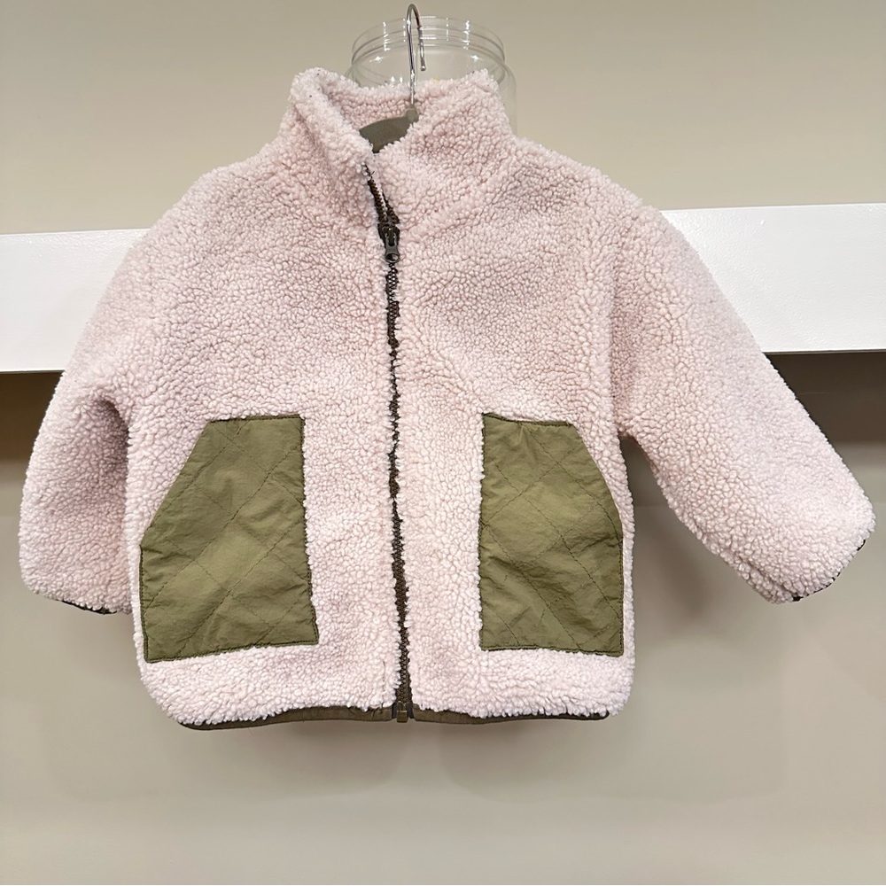 Cozy Cream and Green Kids Jacket